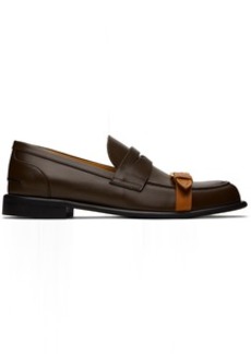 JW Anderson Brown Leather Pin-Buckle Loafers