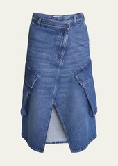JW Anderson Cargo Pocket Denim Midi Skirt