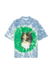 JW Anderson Cat Print Tie Dye Polo Shirt