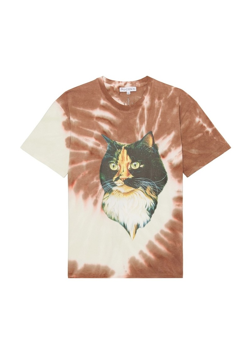 JW Anderson Cat Print Tie Dye T-Shirt