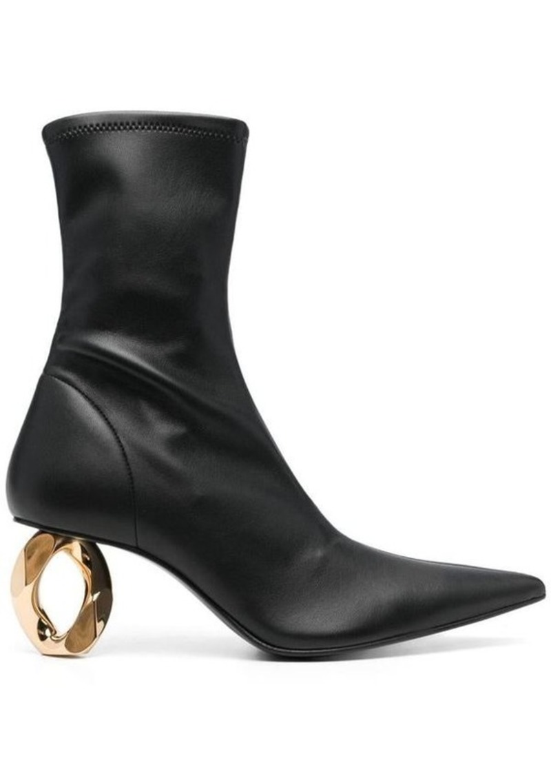 JW Anderson J.W. ANDERSON CHAIN HEEL STRETCH ANKLE BOOT SHOES