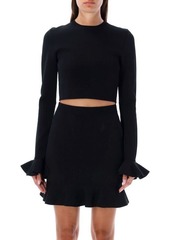 JW Anderson J.W. ANDERSON Cropped Ruffled Sleeve Jumper