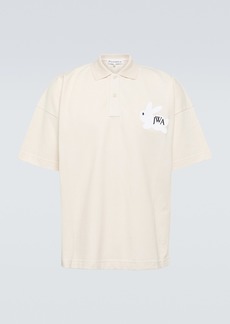 JW Anderson Embroidered cotton jersey polo shirt