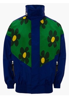 JW Anderson Floral Print Nylon Jacket in Electric Blue at Nordstrom