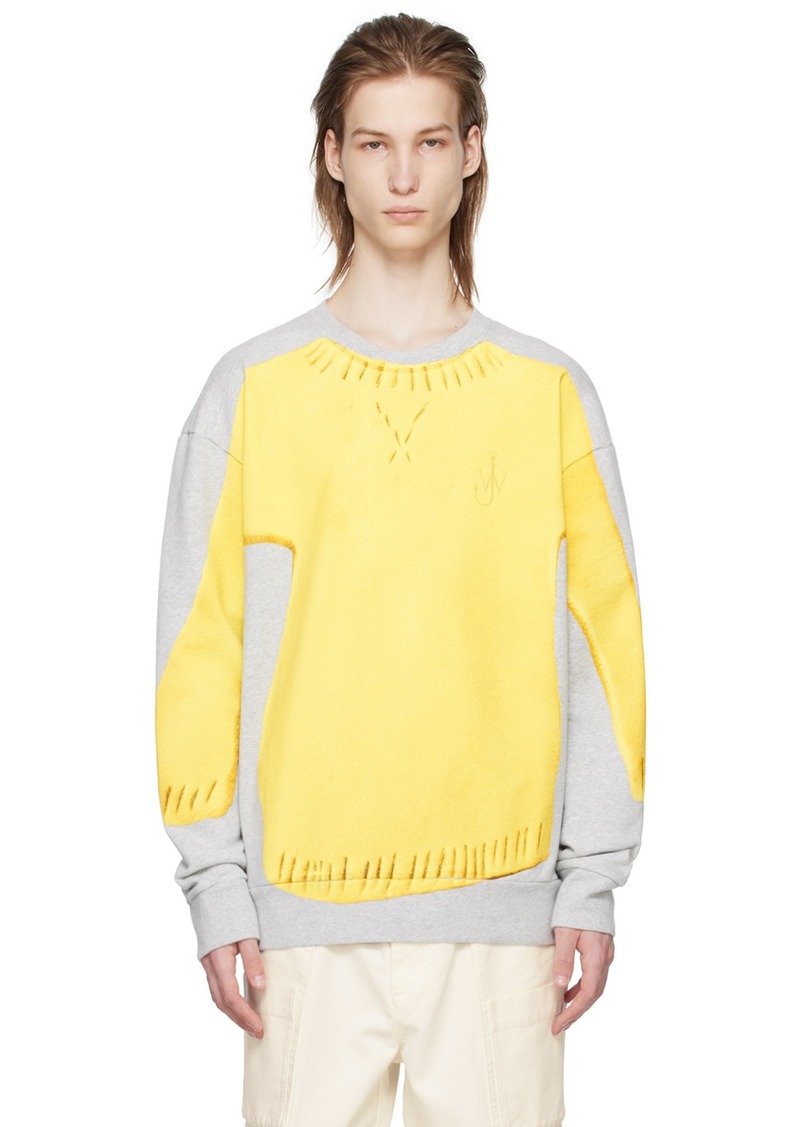 JW Anderson Gray & Yellow Trompe L'Oeil Sweater