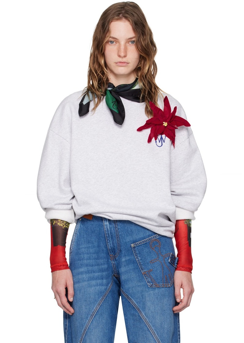 JW Anderson Gray Anchor Embroidered Sweatshirt