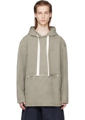 JW Anderson Gray Garment-Dyed Hoodie