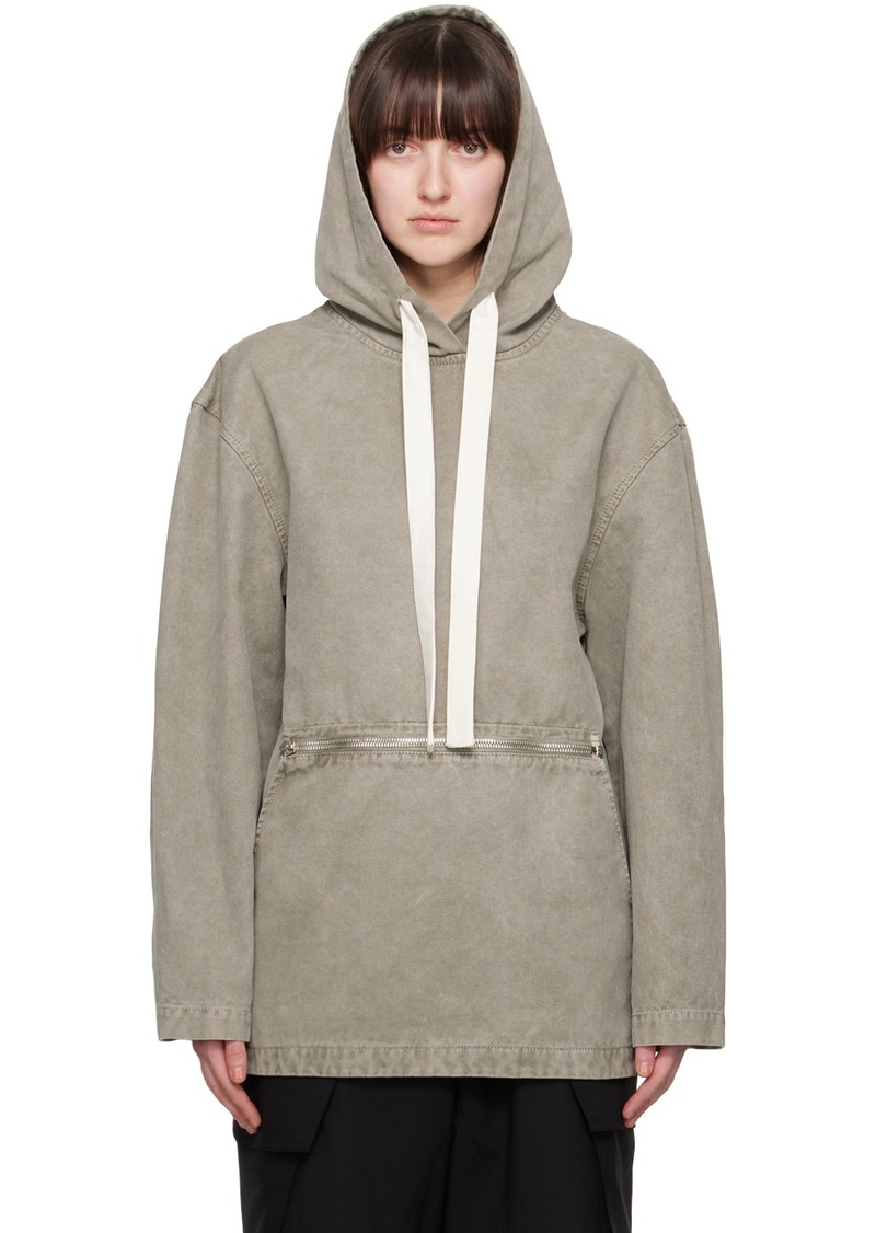 JW Anderson Gray Garment-Dyed Hoodie