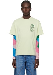 JW Anderson Green Embroidered T-Shirt