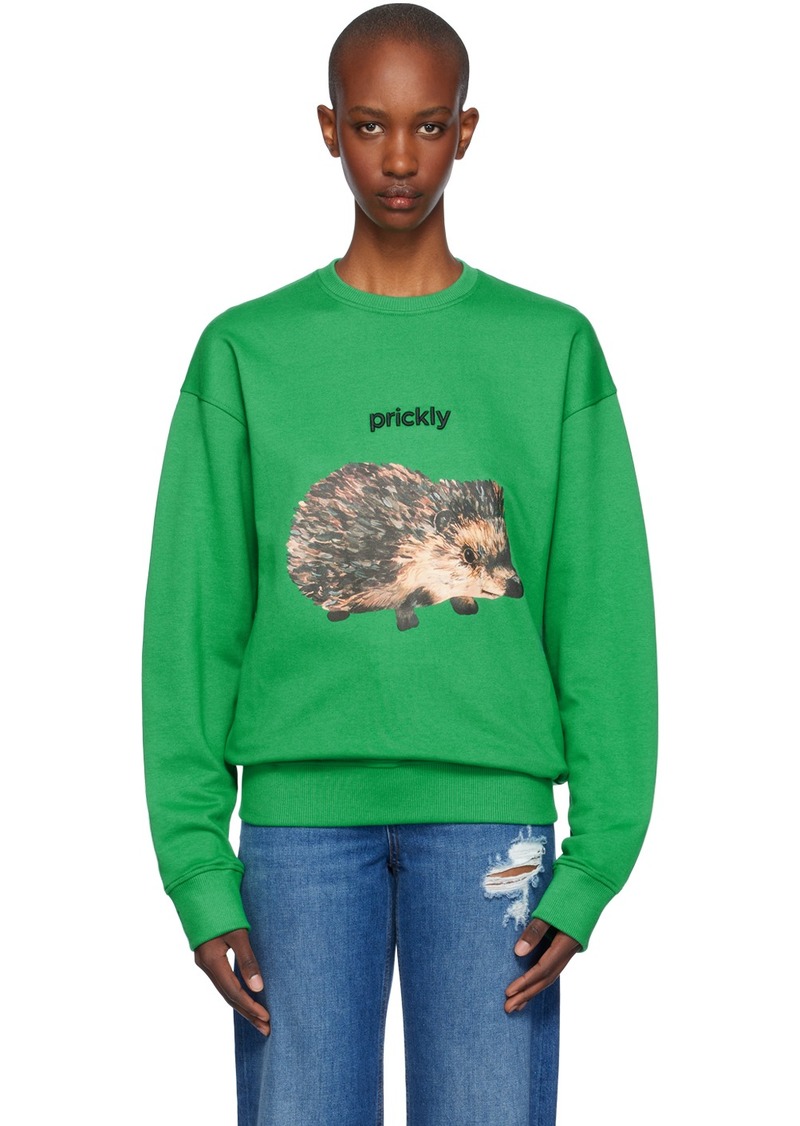 JW Anderson Green Hedgehog Print Sweatshirt