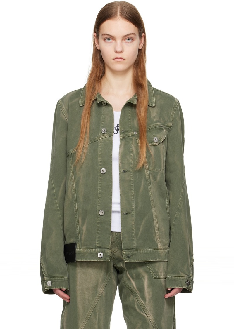 JW Anderson Green Twisted Denim Jacket