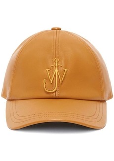 JW ANDERSON LEATHER BASEBALL CAP WITH ANCHOR LOGO