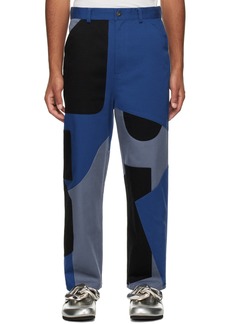 JW Anderson Navy Patchwork Fatigue Trousers