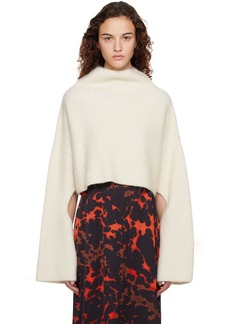 JW Anderson Off-White Cropped Cut-Out Sweater