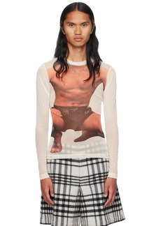 JW Anderson Off-White Printed Long Sleeve T-Shirt