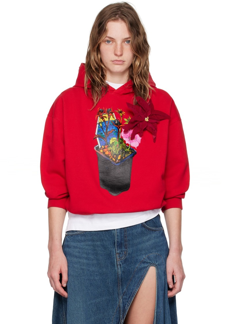 JW Anderson Red Flower Pot Hoodie