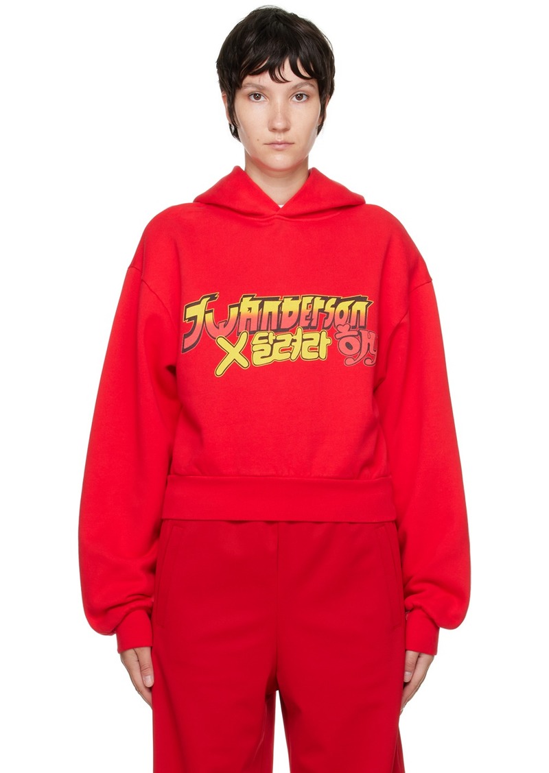 JW Anderson Red Graphic Hoodie