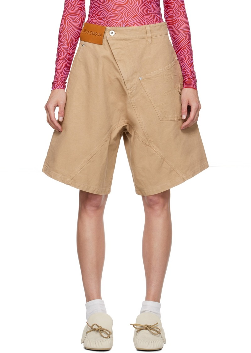 JW Anderson Tan Twisted Workwear Shorts