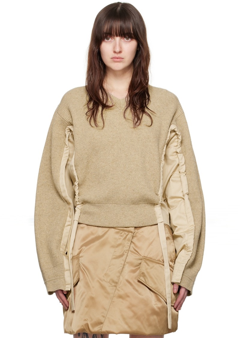 JW Anderson Taupe Paneled Sweater