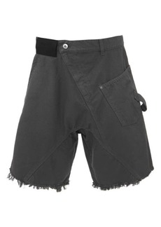 JW Anderson Twisted Cutoff Stretch Cotton Workwear Shorts
