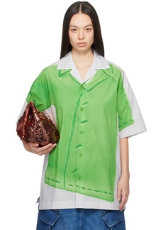 JW Anderson White & Green Trompe L'ail Shirt