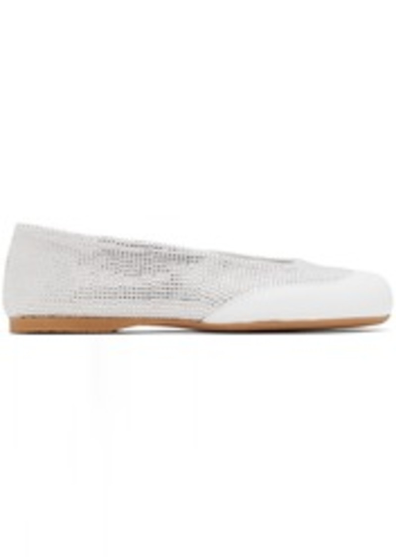 JW Anderson White Crystal Ballerina Flats