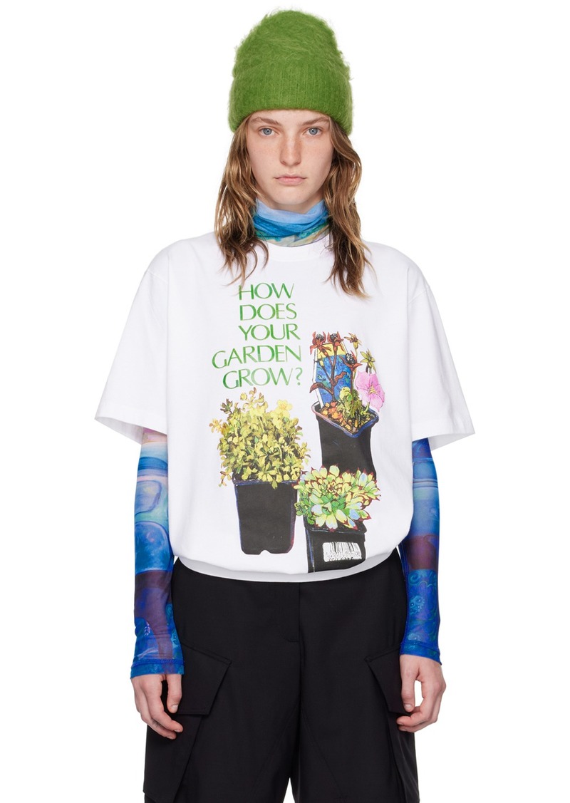 JW Anderson White Flower Pot T-Shirt