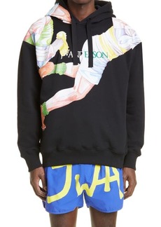 JW Anderson x Pol Anglada Embroidered Rugby Team Graphic Hoodie in Black at Nordstrom