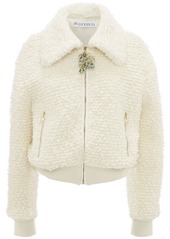 JW Anderson knitted logo-zipper jacket