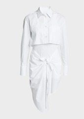 JW Anderson Knot-Front Hybrid Shirtdress