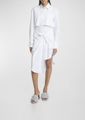 JW Anderson Knot-Front Hybrid Shirtdress