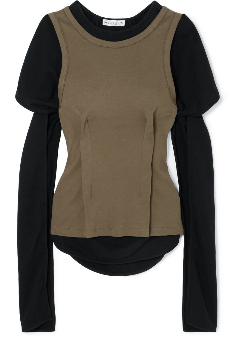 JW Anderson Layered Cotton-jersey Top