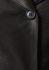 JW Anderson Leather Midi Coat W/ Detachable Collar