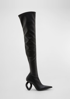 JW Anderson Leather Over-The-Knee Chain Boots