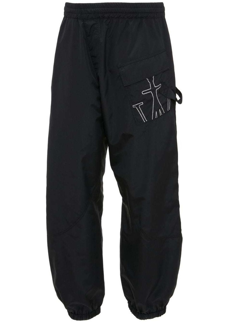 JW Anderson Anchor-embroidered twisted track pants