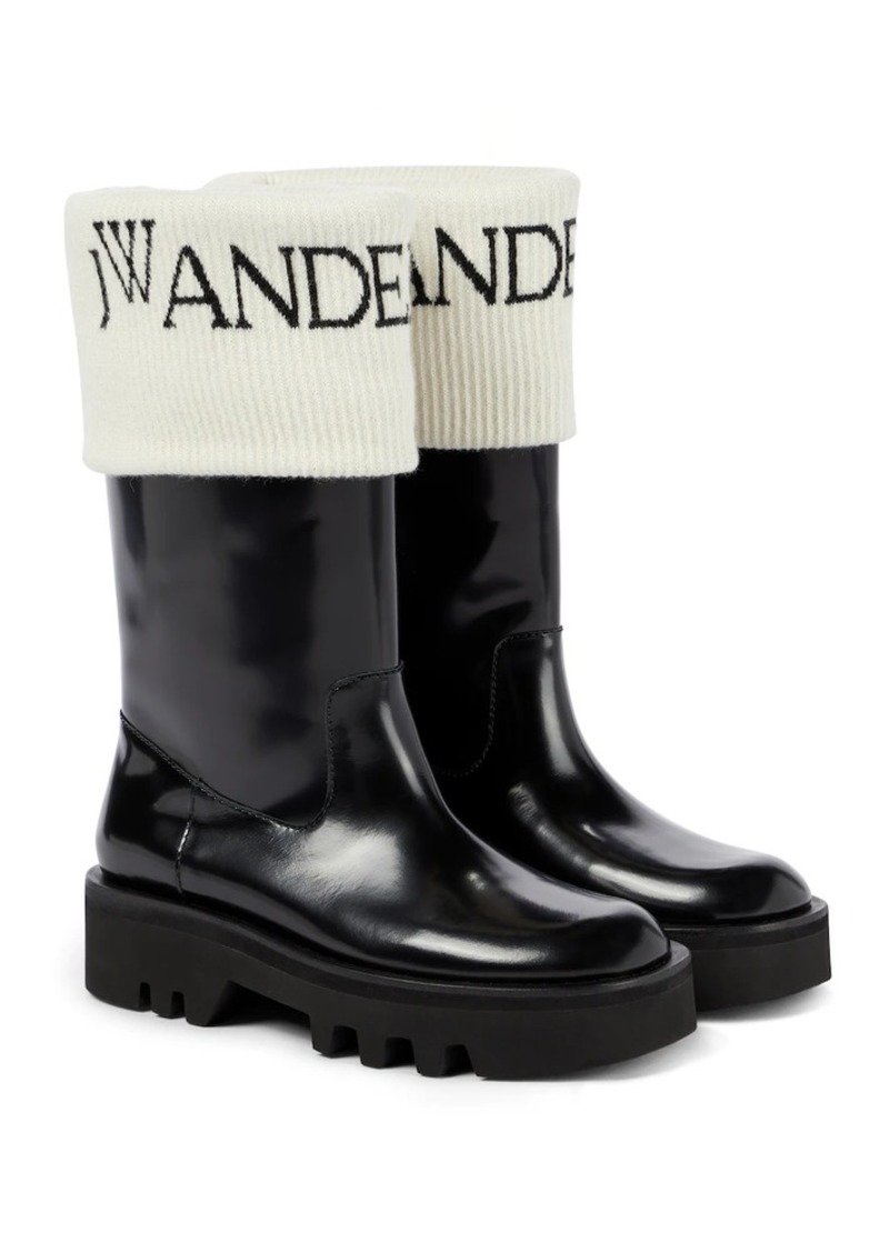 JW Anderson Logo-intarsia leather boots