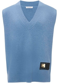 JW Anderson logo-patch ribbed knit vest