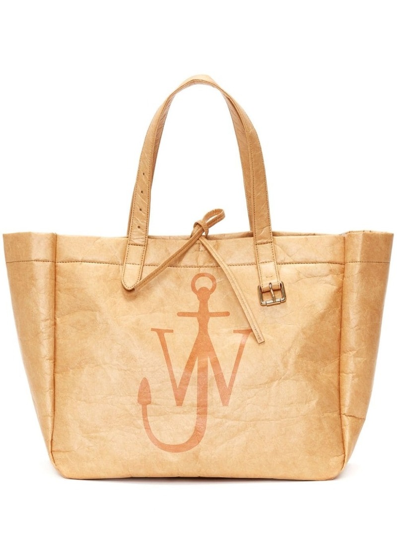 JW Anderson logo-print faux-leather tote bag