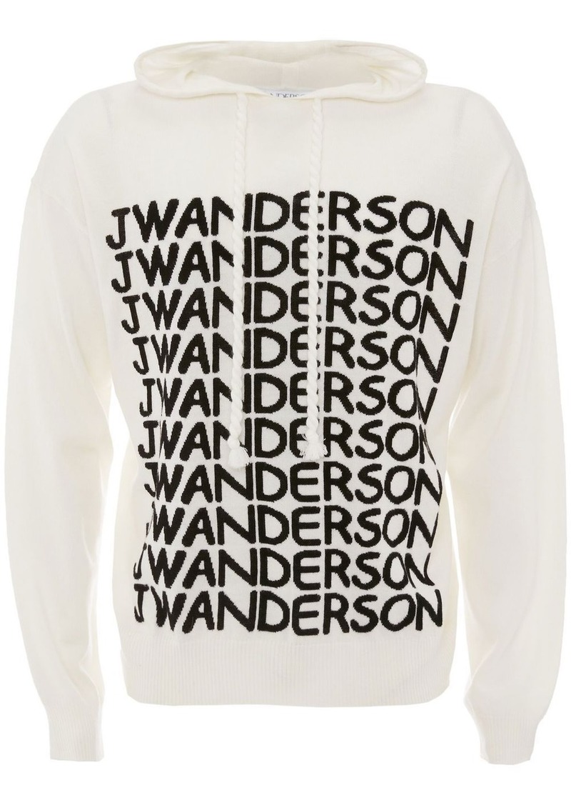 JW Anderson logo-print merino hoodie