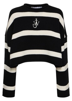 JW Anderson Logo Striped Wool & Cashmere Sweater