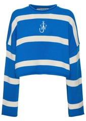 JW Anderson Logo Striped Wool & Cashmere Sweater