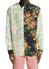 Men's Jw Anderson Relaxed Fit Tapestry Print Button-Up Shirt