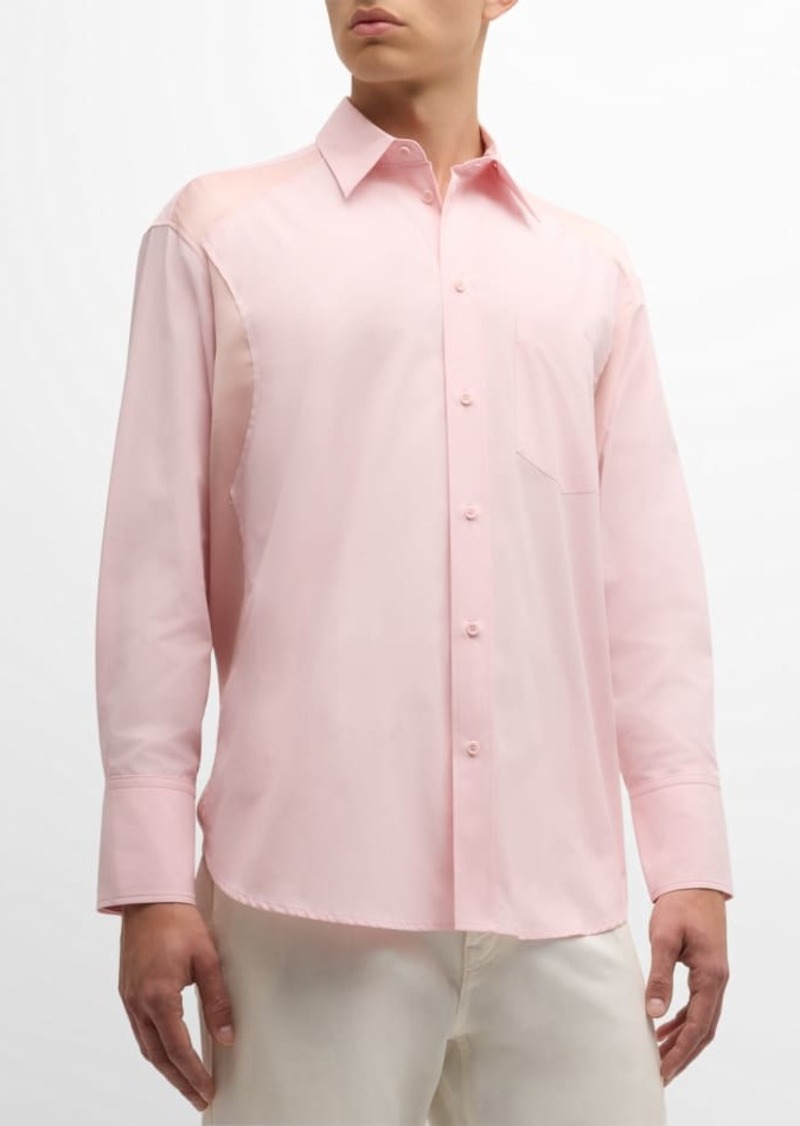 JW Anderson Men's Sport Shirt with Satin Inserts