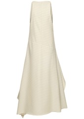 JW Anderson Pinstripe Wool Blend Flared Dress