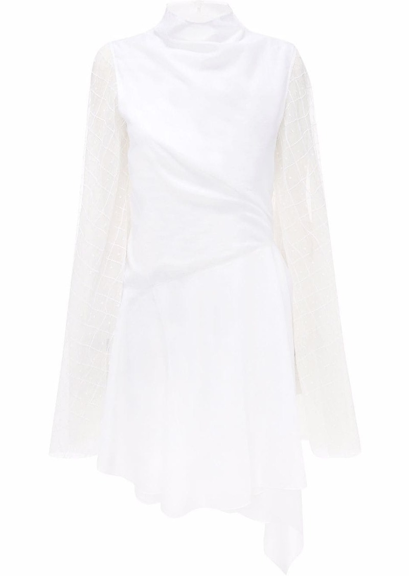 JW Anderson sheer-sleeve asymmetric dress