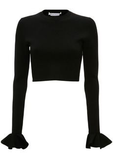 JW Anderson ruffled-cuffs cropped knitted top