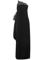 JW Anderson Satin & Lace Asymmetrical Long Dress