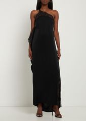 JW Anderson Satin & Lace Asymmetrical Long Dress