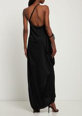 JW Anderson Satin & Lace Asymmetrical Long Dress