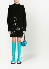 JW Anderson sequins-logo knitted minidress